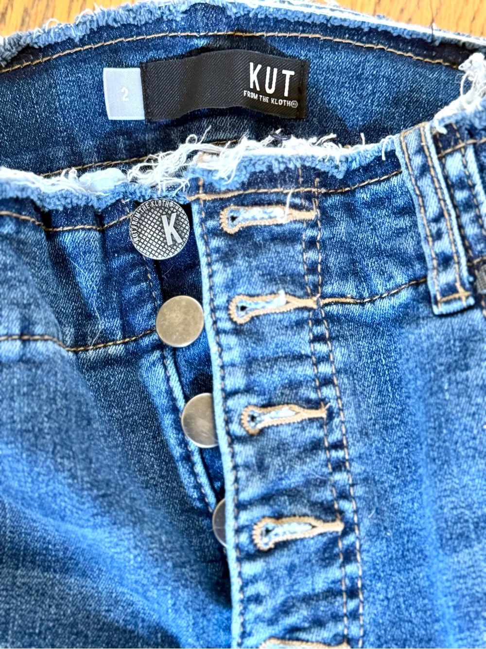 KUT from the Kloth Connie High Rise Fab Ab Ankle Skinny Jeans Button Fly 2